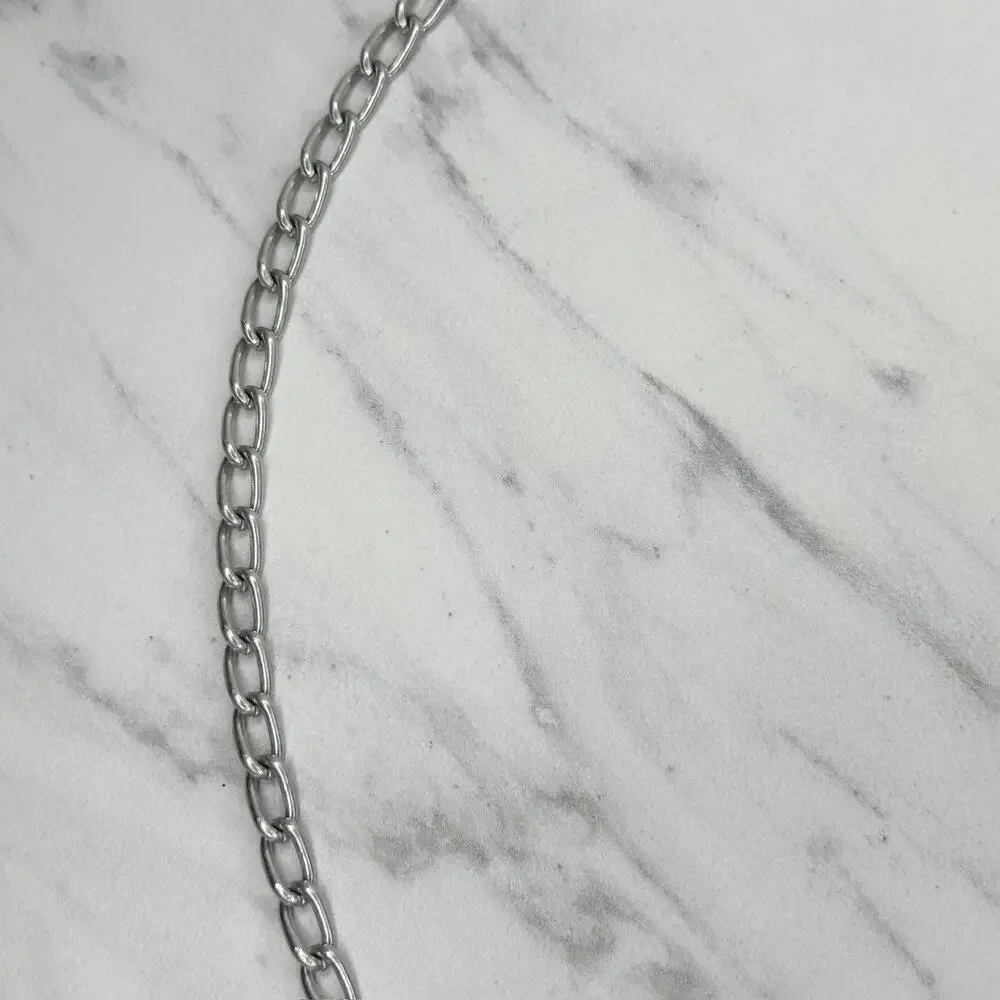 Silver Tone Metal Chain Link Belt Small Minimalist ✨